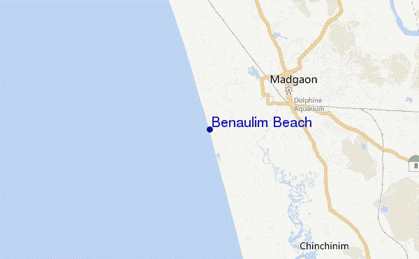 Benaulim Beach location map