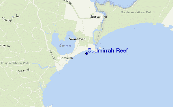 Cudmirrah Reef location map