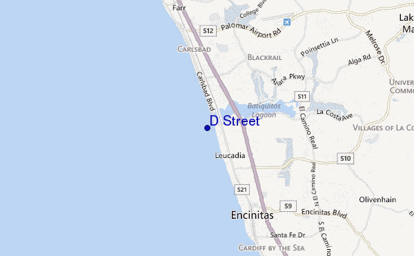 D Street location map