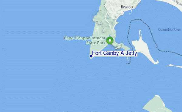 Fort Canby A Jetty location map