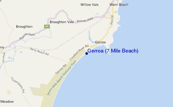 Gerroa (7 Mile Beach) location map