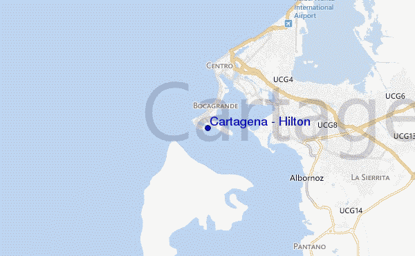 Cartagena - Hilton location map