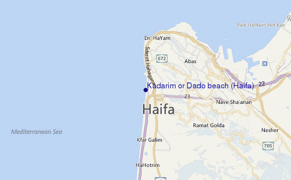 Kadarim or Dado beach (Haifa) location map