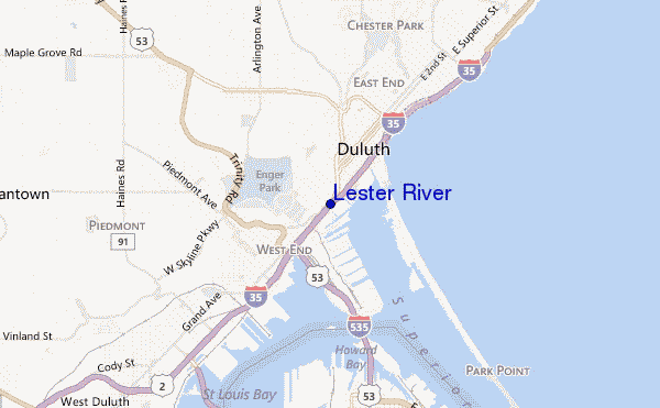 Lester River location map