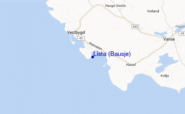 Lista (Bausje) location map