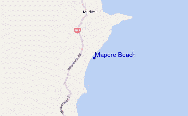 Mapere Beach location map