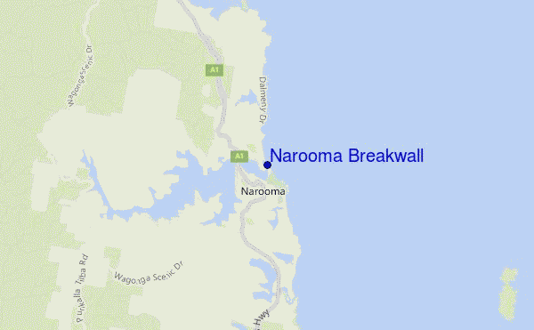 Narooma Breakwall location map