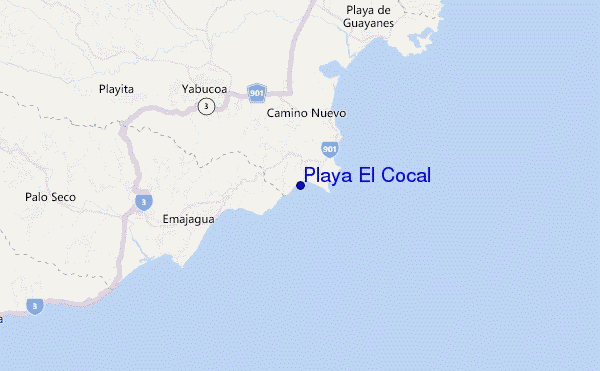 Playa El Cocal location map