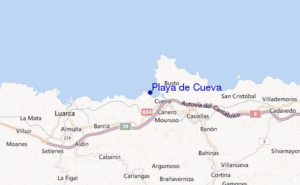 Playa de Cueva location map