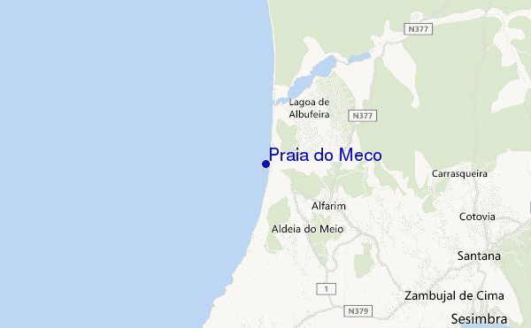 Praia do Meco location map