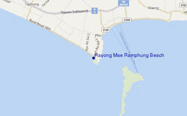 Rayong Mae Ramphung Beach location map