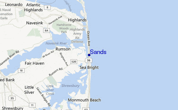Sands location map