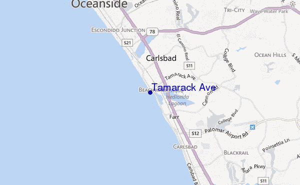 Tamarack Ave. location map