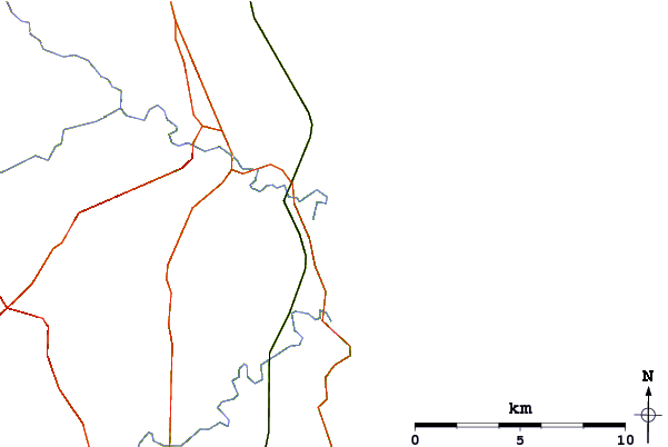 Wegen en rivieren in de buurt Aln Estuary