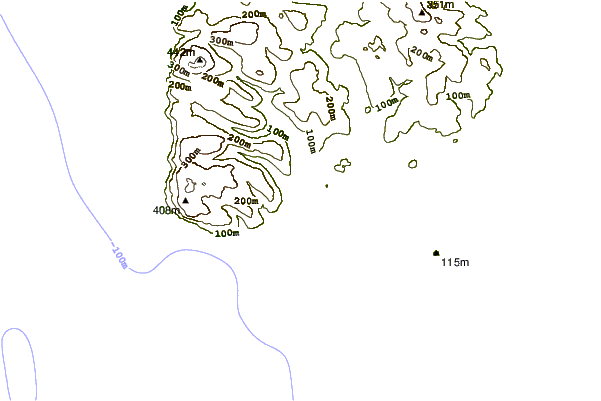 Kustlijn bij Carskiey Bay