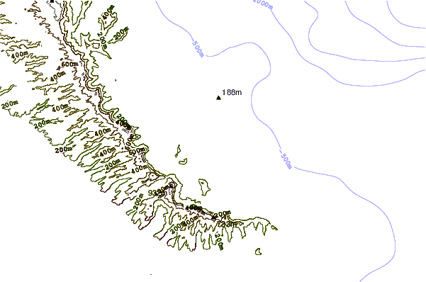 Kustlijn bij Dune Circle