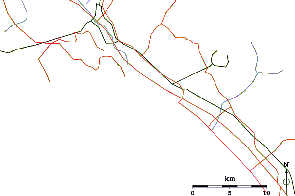 Wegen en rivieren in de buurt Marinella di Sarzana