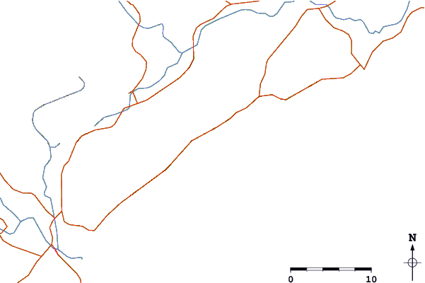 Wegen en rivieren in de buurt Riyue Bay (Riyuewan)