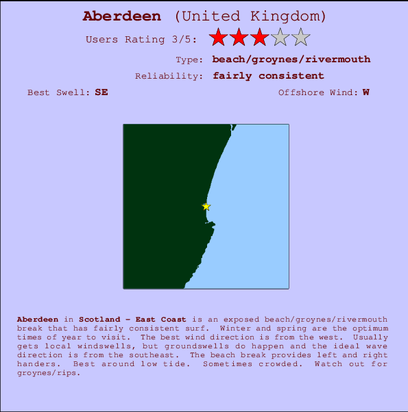 Aberdeen Locatiekaart en surfstrandinformatie