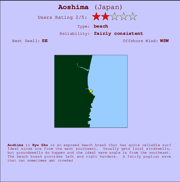 Aoshima Locatiekaart en surfstrandinformatie