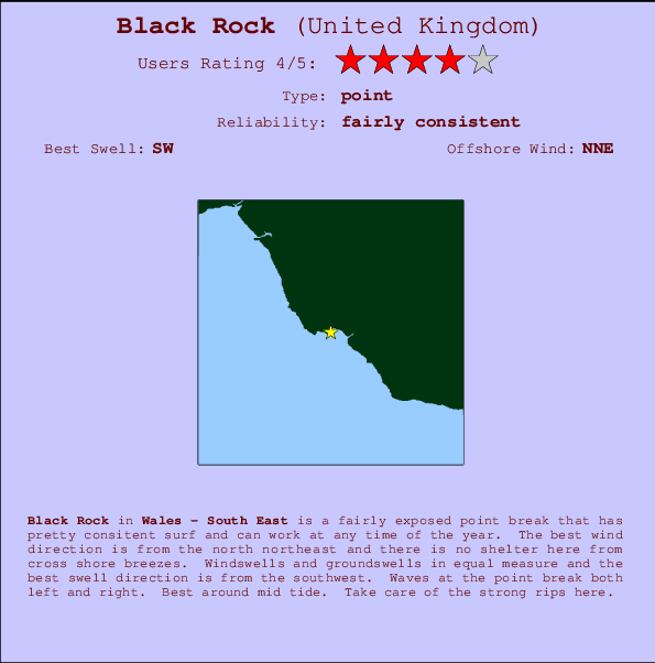Black Rock Locatiekaart en surfstrandinformatie