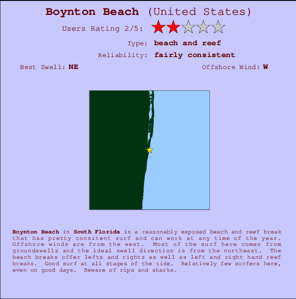 Boynton Beach Locatiekaart en surfstrandinformatie