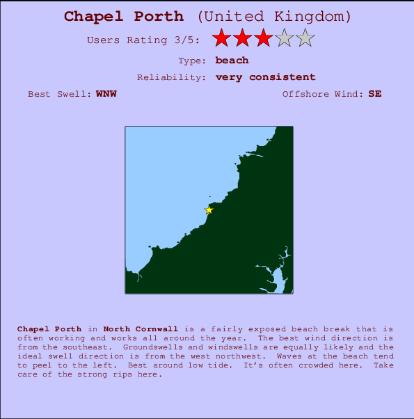 Chapel Porth Locatiekaart en surfstrandinformatie