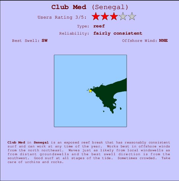 Club Med Locatiekaart en surfstrandinformatie