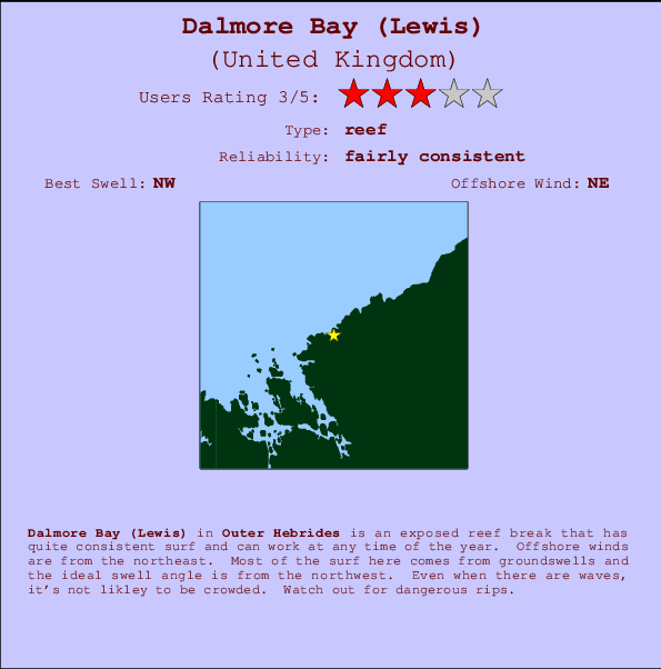 Dalmore Bay (Lewis) Locatiekaart en surfstrandinformatie