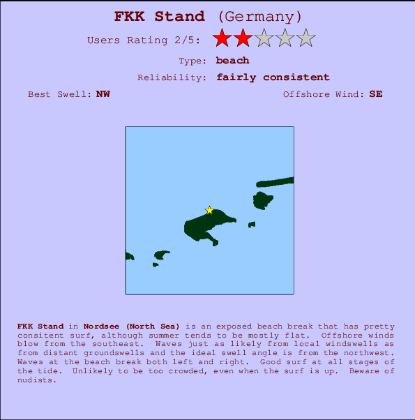 FKK Stand Locatiekaart en surfstrandinformatie