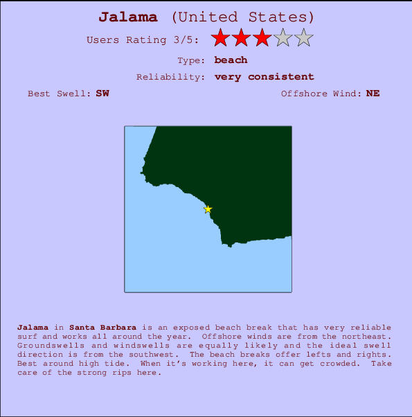 Jalama Locatiekaart en surfstrandinformatie