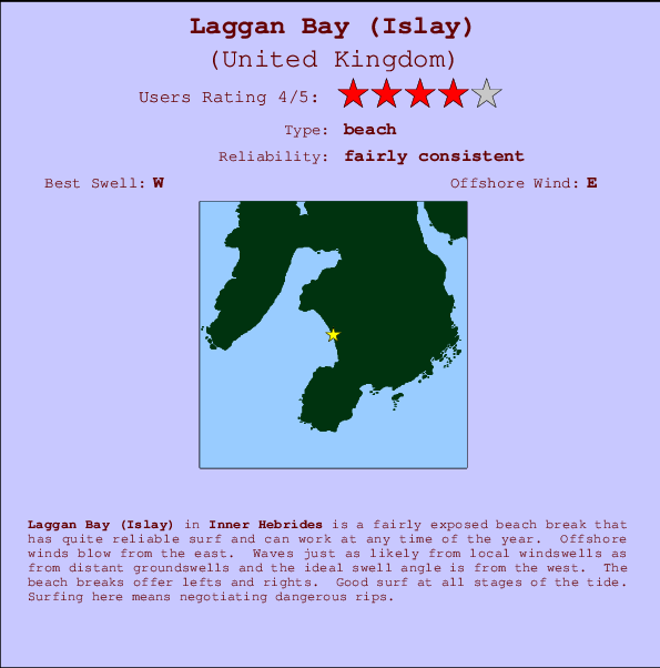 Laggan Bay (Islay) Locatiekaart en surfstrandinformatie