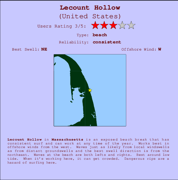 Lecount Hollow Locatiekaart en surfstrandinformatie