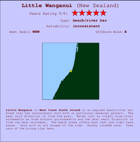 Little Wanganui Locatiekaart en surfstrandinformatie
