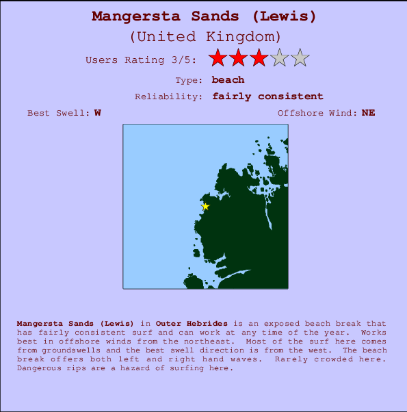 Mangersta Sands (Lewis) Locatiekaart en surfstrandinformatie
