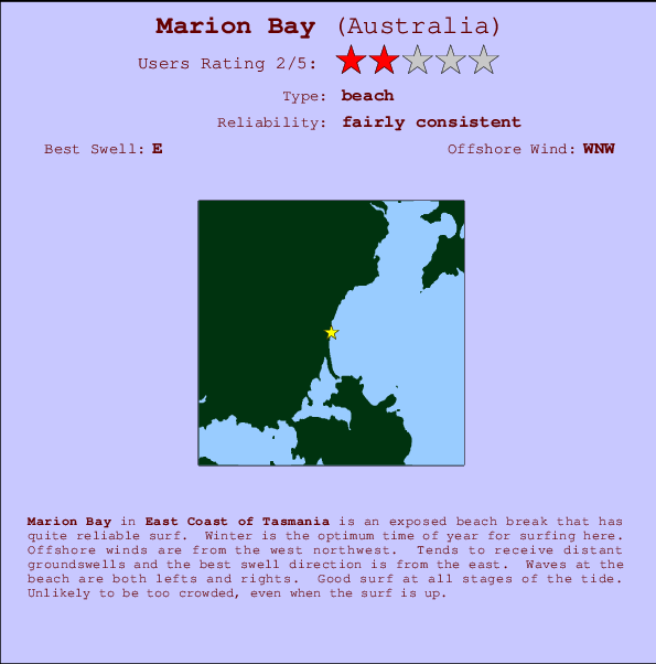 Marion Bay Locatiekaart en surfstrandinformatie