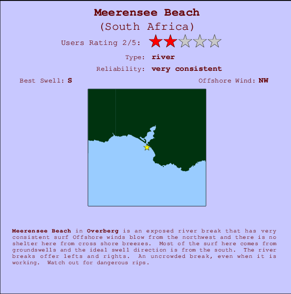 Meerensee Beach Locatiekaart en surfstrandinformatie