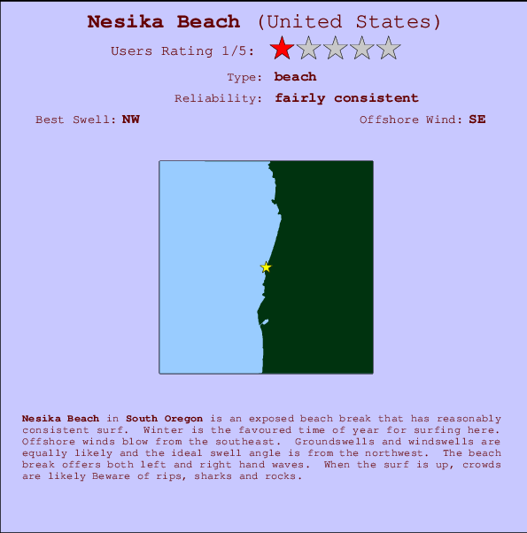 Nesika Beach Locatiekaart en surfstrandinformatie