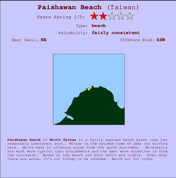 Paishawan Beach Locatiekaart en surfstrandinformatie