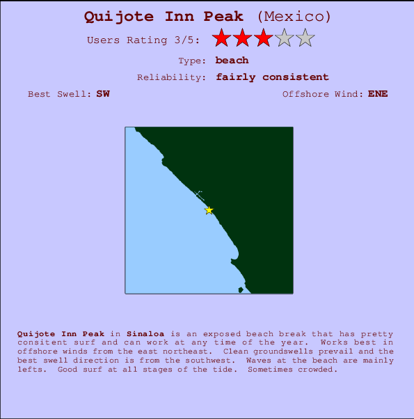 Quijote Inn Peak Locatiekaart en surfstrandinformatie