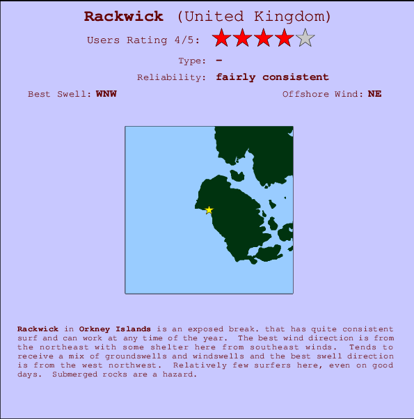 Rackwick Locatiekaart en surfstrandinformatie