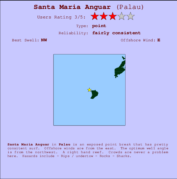 Santa Maria Anguar Locatiekaart en surfstrandinformatie