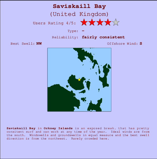 Saviskaill Bay Locatiekaart en surfstrandinformatie