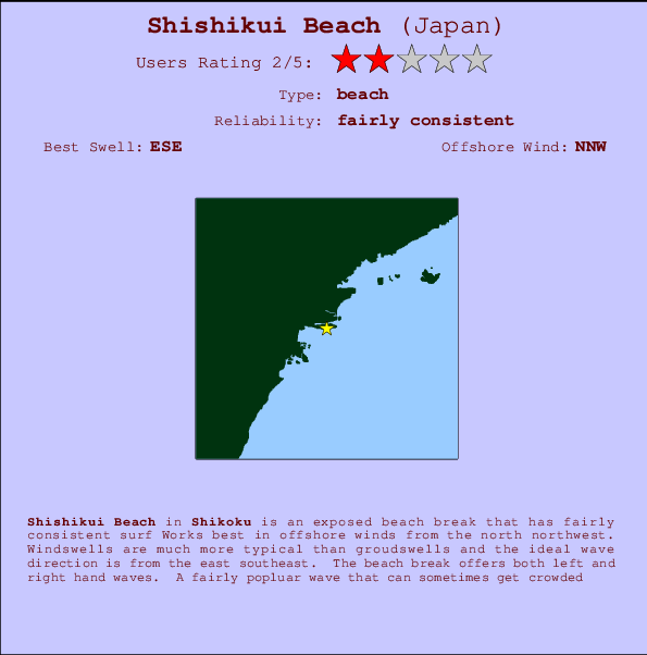 Shishikui Beach Locatiekaart en surfstrandinformatie