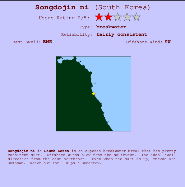 Songdojin ni Locatiekaart en surfstrandinformatie