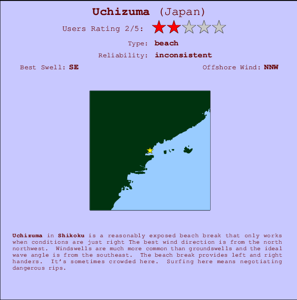 Uchizuma Locatiekaart en surfstrandinformatie