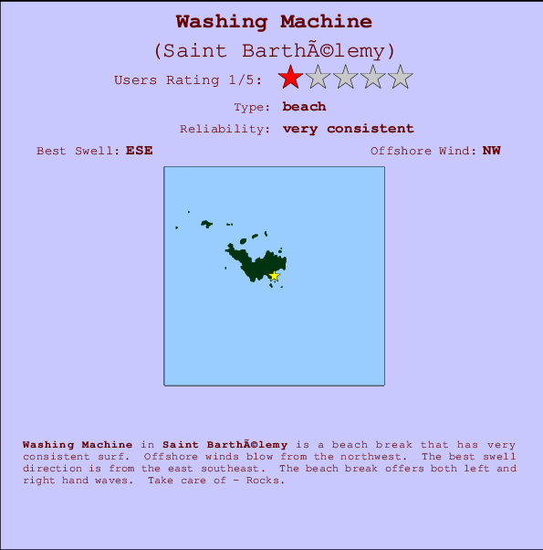 Washing Machine Locatiekaart en surfstrandinformatie