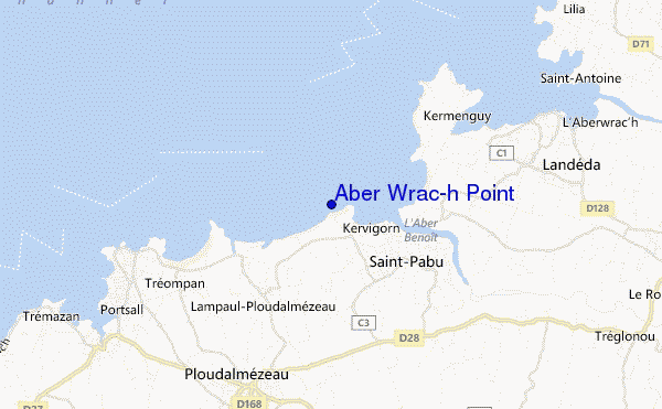 locatiekaart van Aber Wrac'h Point