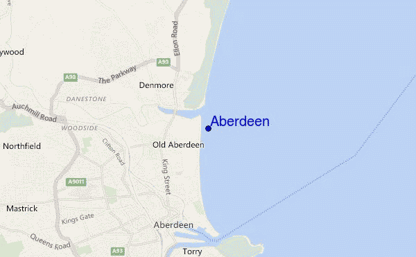 locatiekaart van Aberdeen