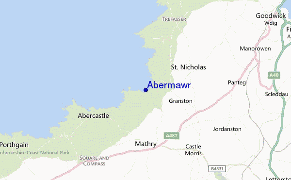 locatiekaart van Abermawr
